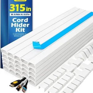 315in Cord Hider Kit, Paintable Cable Raceway, Cord Covers for Wires on Wall,...