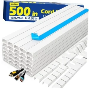 Cord Hider Kit, Cord Covers for Wires on Wall, Paintable Cable Raceway, 500in